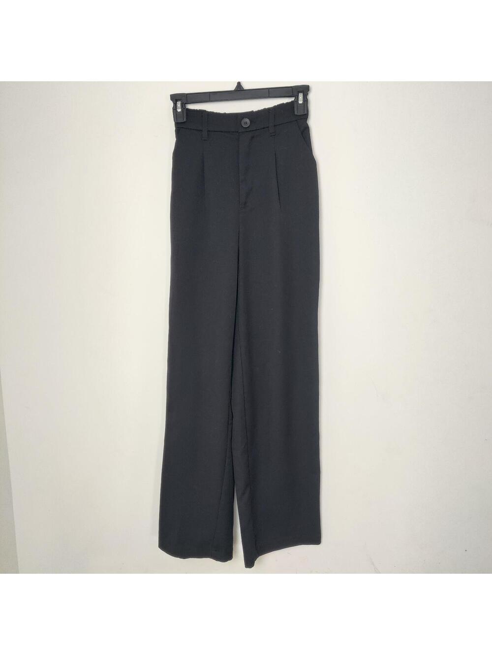 H&M Divided Black Dress Pants Size 0 Wide Leg High Waist Career Trousers